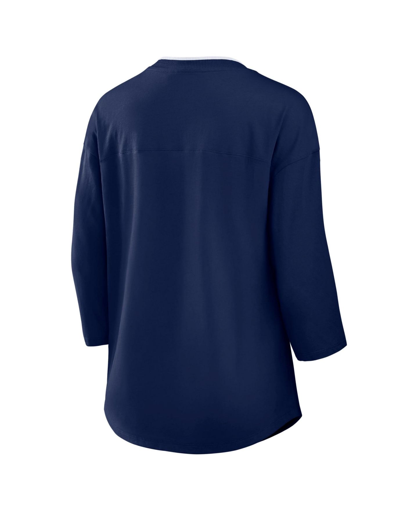 Женская футболка Fanatics Navy New England Patriots Plus Size Deceptive Juke 3/4-Sleeve V-Neck — фото 3