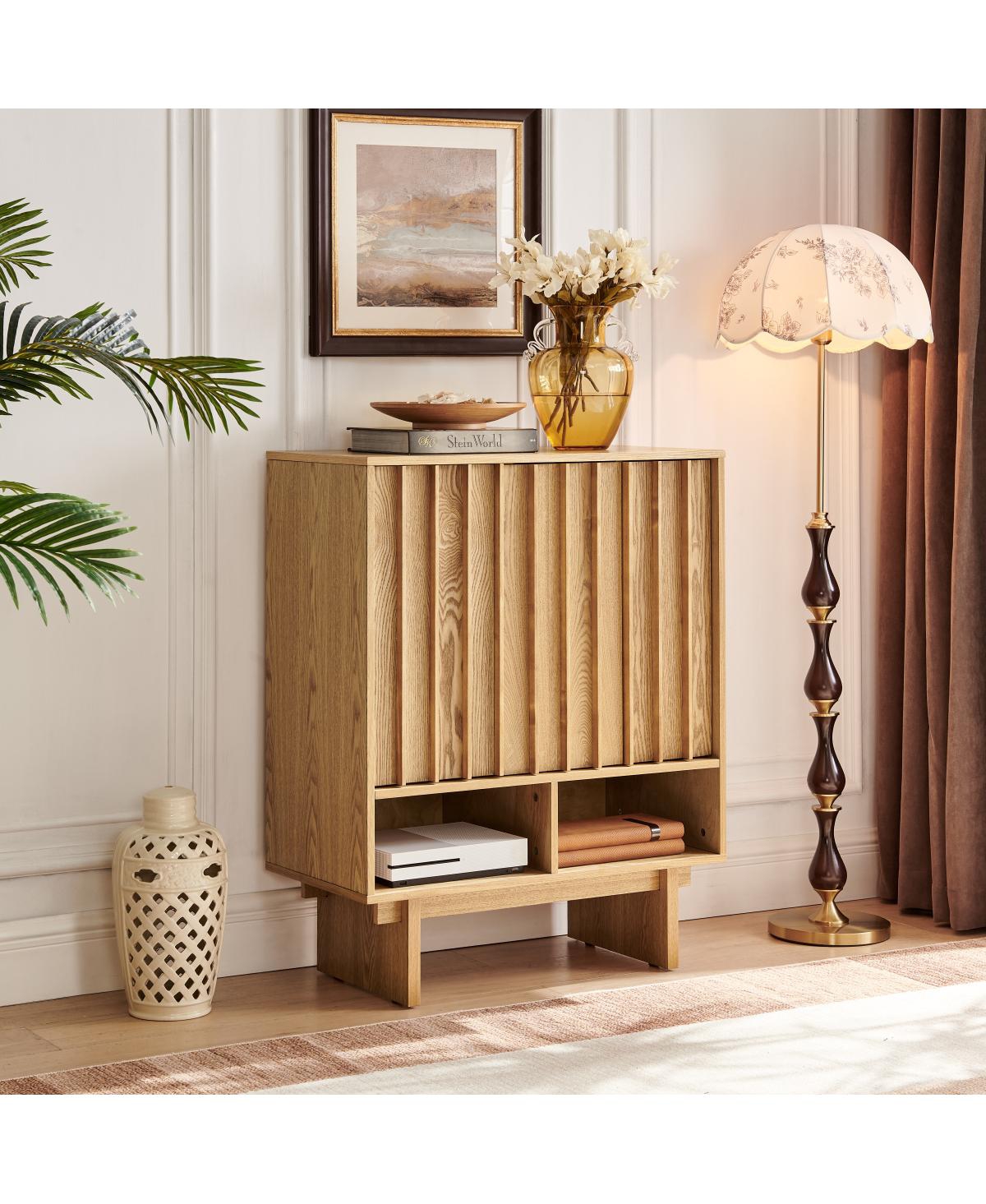 Streamdale Furniture Mid Century Modern 3-Door Sideboard Buffet Cabinet with Storage