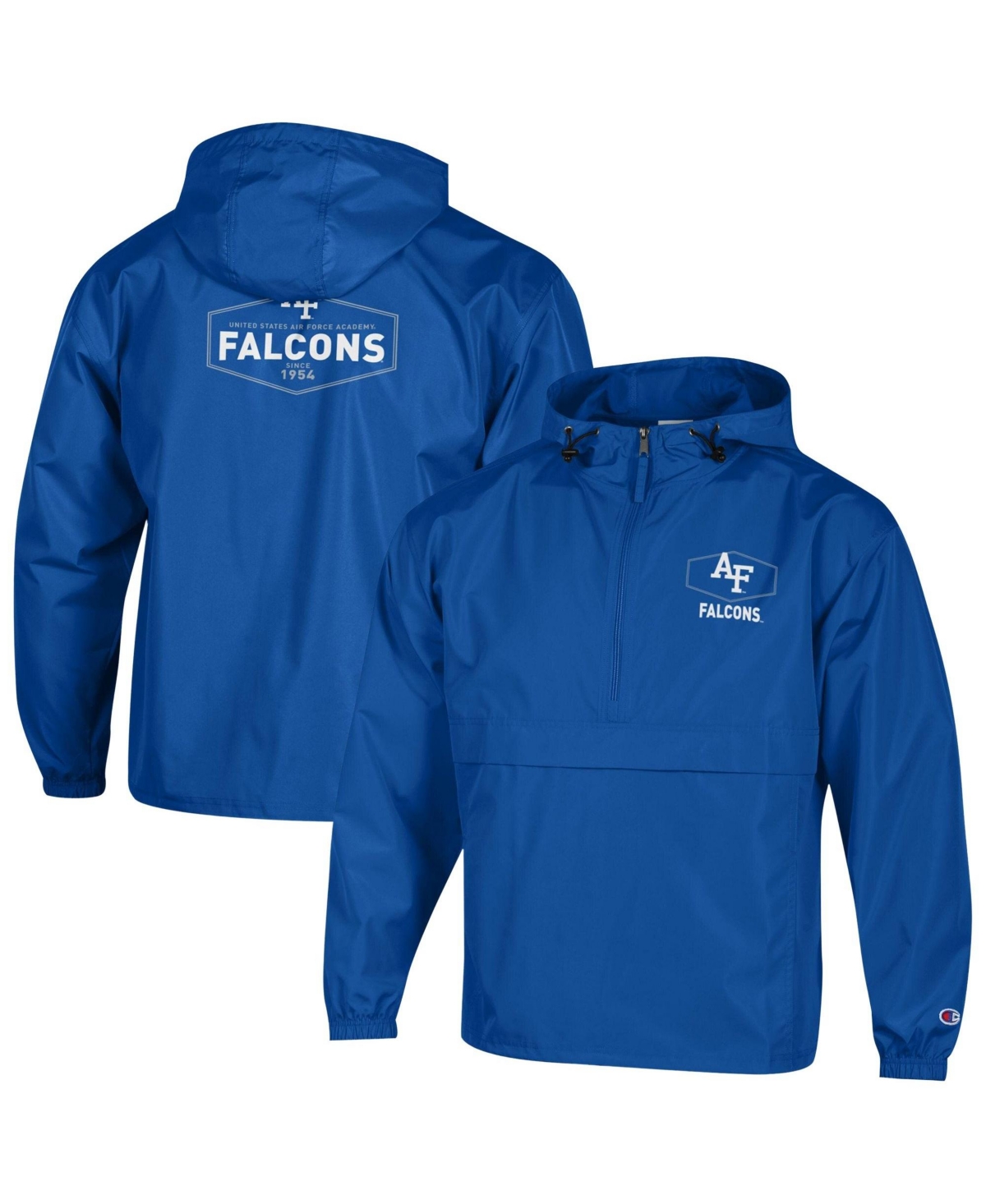 Champion Men's Delay Air Force Falcons Packable Hooded Half-Zip Jacket - Royal