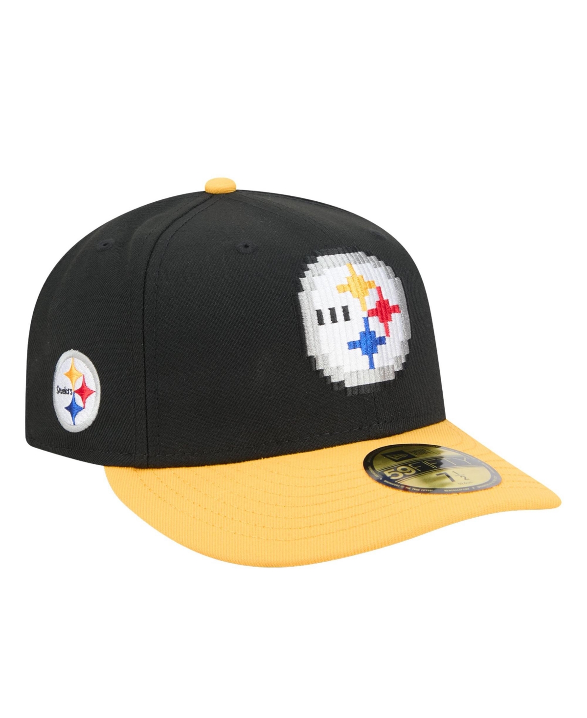 Men's New Era Black/Gold Pittsburgh Steelers Pixel Curved 59FIFTY Fitted Hat