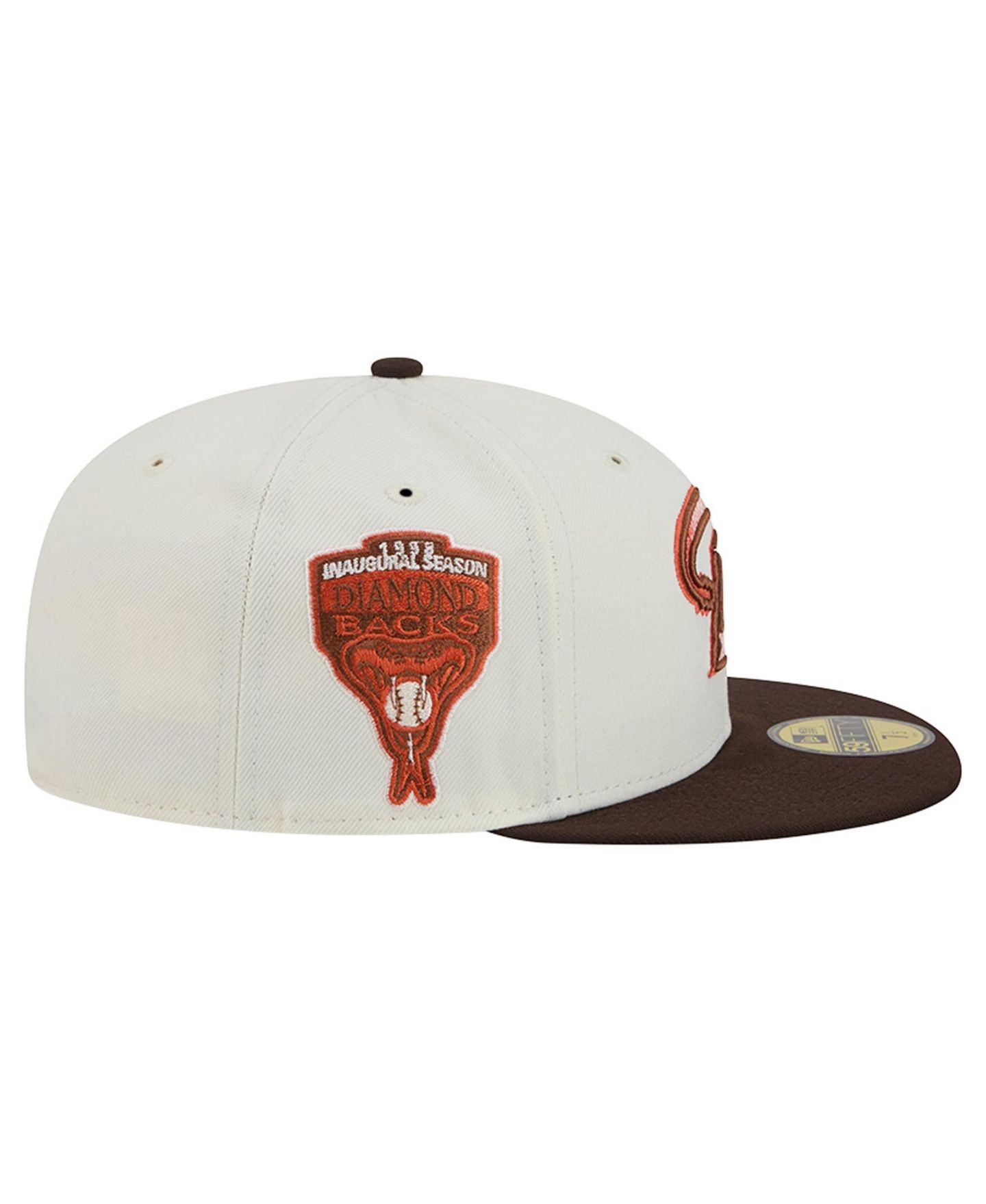 Мужская кепка New Era Natural/Brown Arizona Diamondbacks Pumpkin Spice 59FIFTY Fitted Hat — фото 6