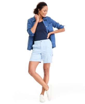 Women's Mid-Rise Comfort-Waist Cargo Shorts
