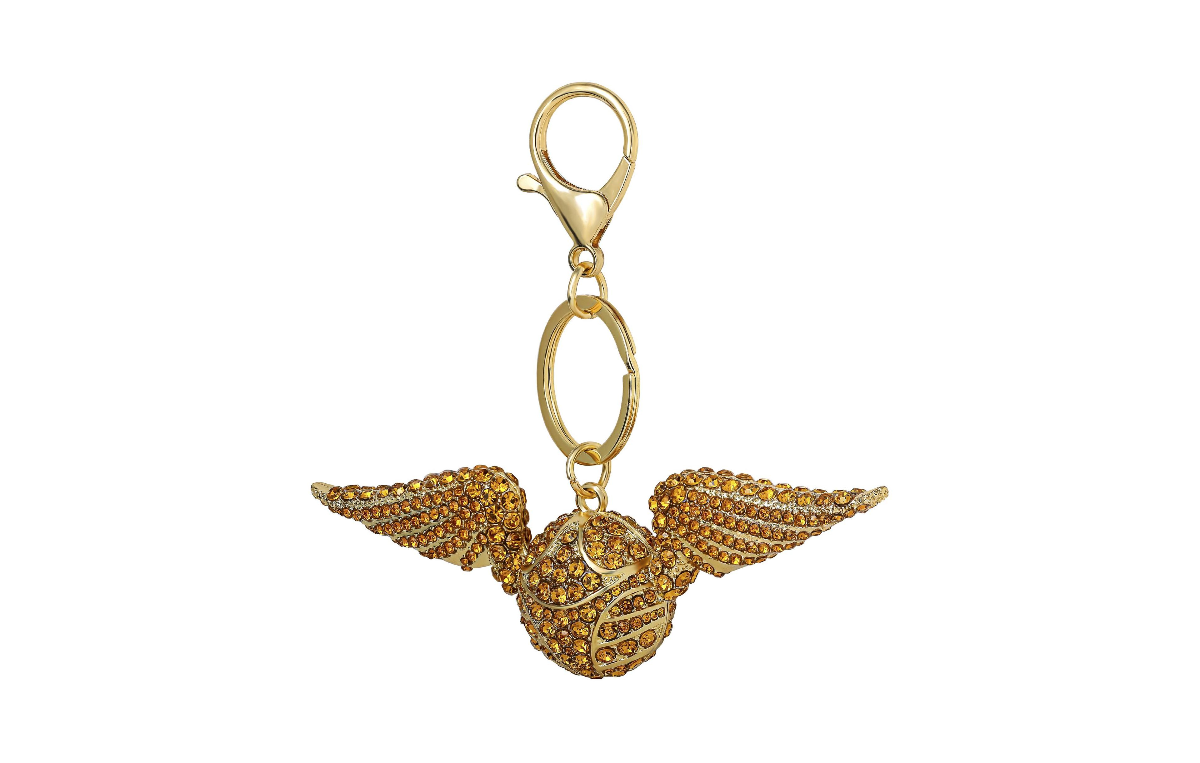 Harry Potter Golden Snitch Keychain Bag Charm Pave Crystal Official License