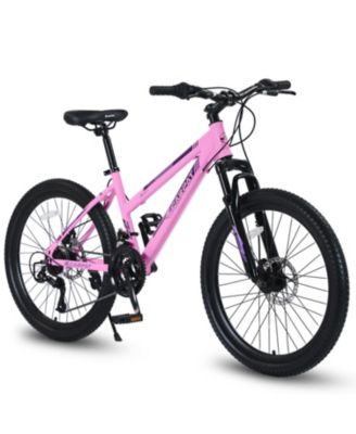 Mountain Bike for Teenagers Girls Women, Shimano 21 Speeds with Dual Disc Brakes and Front Suspension