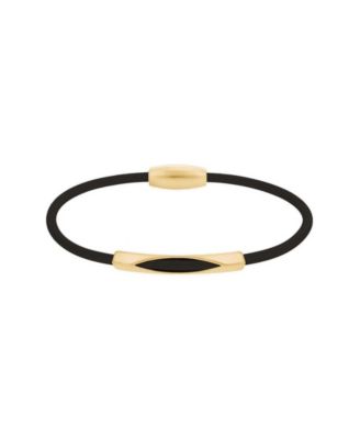 Women's Gold-Tone Leather Magnetic Bar Bracelet