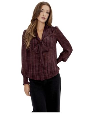 Women's Mavis Chiffon Long Sleeve Tie Neck Blouse