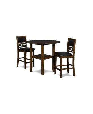 Gia 3-Piece 42" Wood Counter Drop Leaf Table Set
