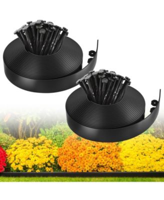 This 2-inch high plastic garden edging is flexible and easy to install without tools