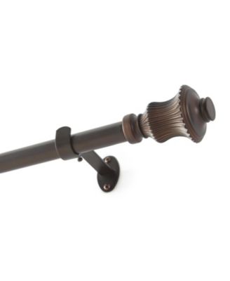 Palazzo 1" Single Curtain Rod with Fluted Bell Shaped Finial Design