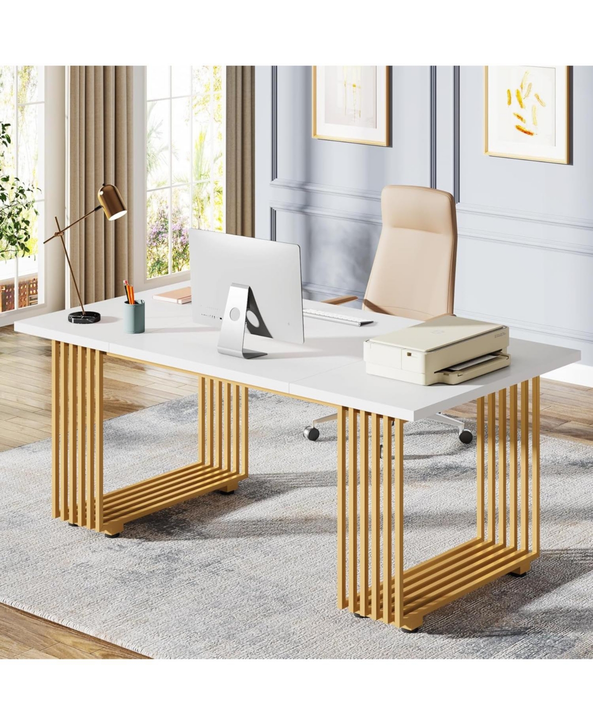 Tribesigns 70.9" Modern Office Desk, Large Workstation for Home Office, Conference Table for Meeting Room