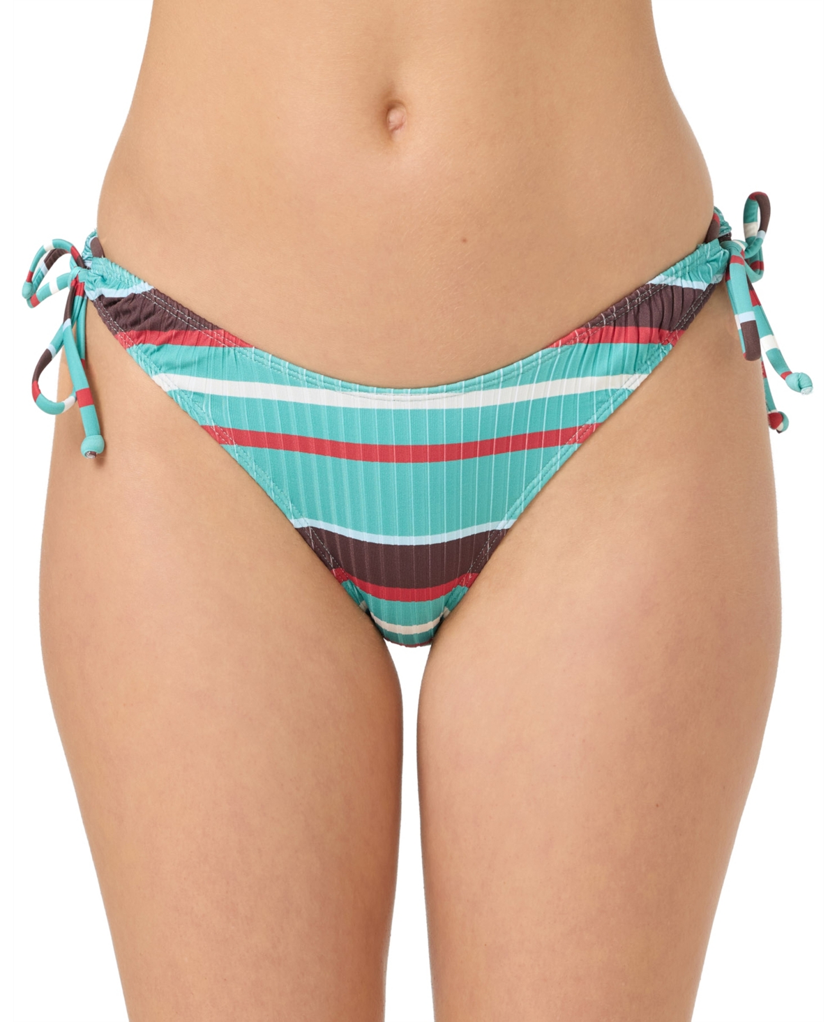 O'Neill Women's Crestview Side Tie Stripe Ribbed Bikini Bottoms