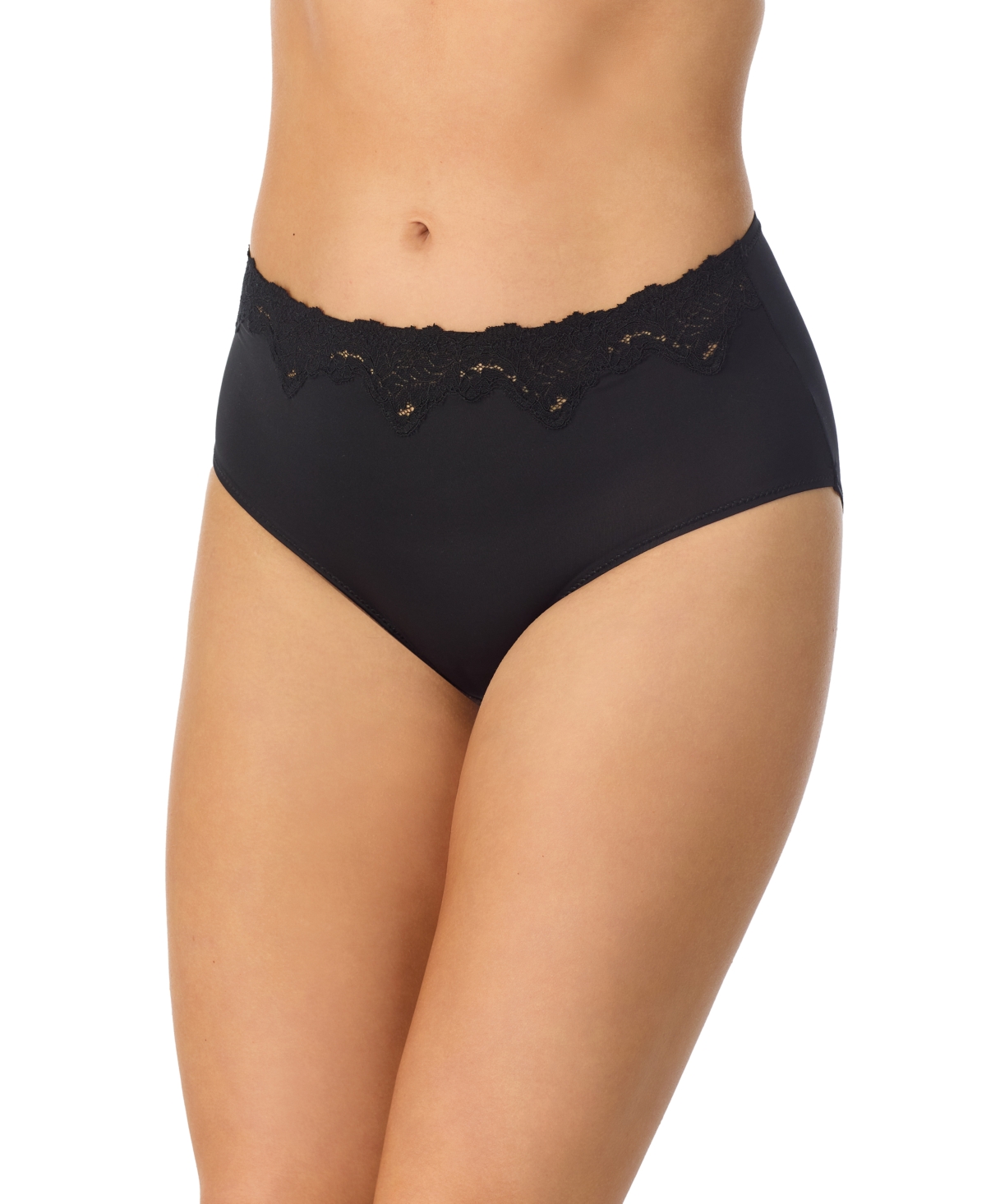 Le Mystere Women's Lace Allure Brief Panty in Black | Size: XL | HerRoom.com