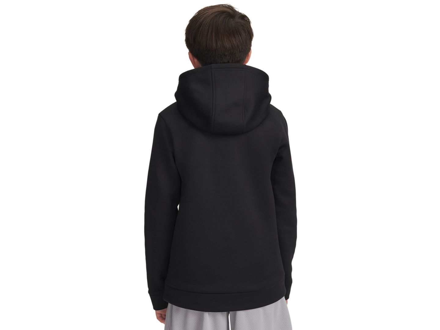 Худи Under Armour Armour Fleece Embossed Long-Sleeve Kangaroo-Pocket для мальчиков, цвет: Чёрный — фото 3