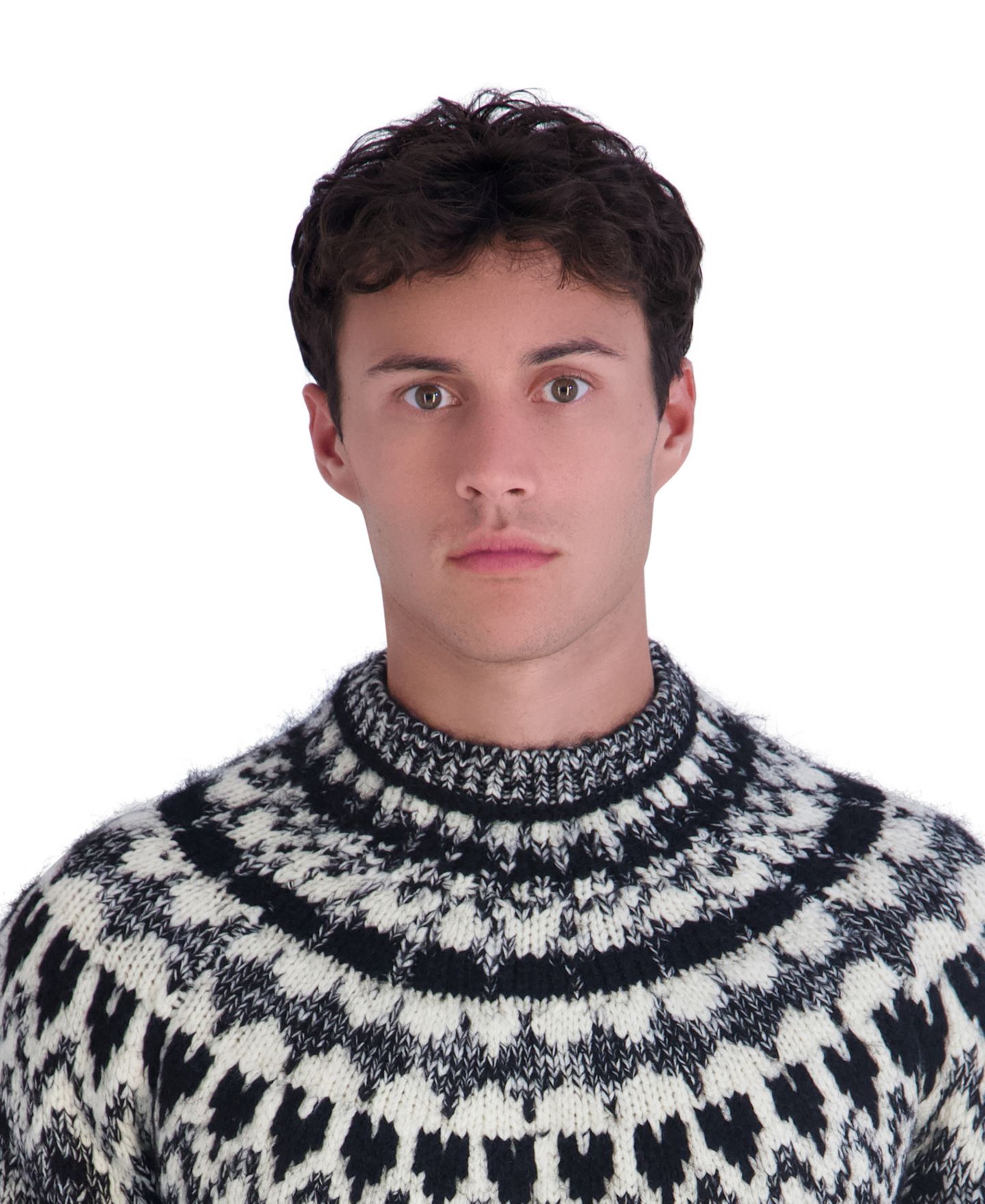 Мужской свитер KARL LAGERFELD PARIS Fair Isle, цвет: Чёрный / Белый — фото 4