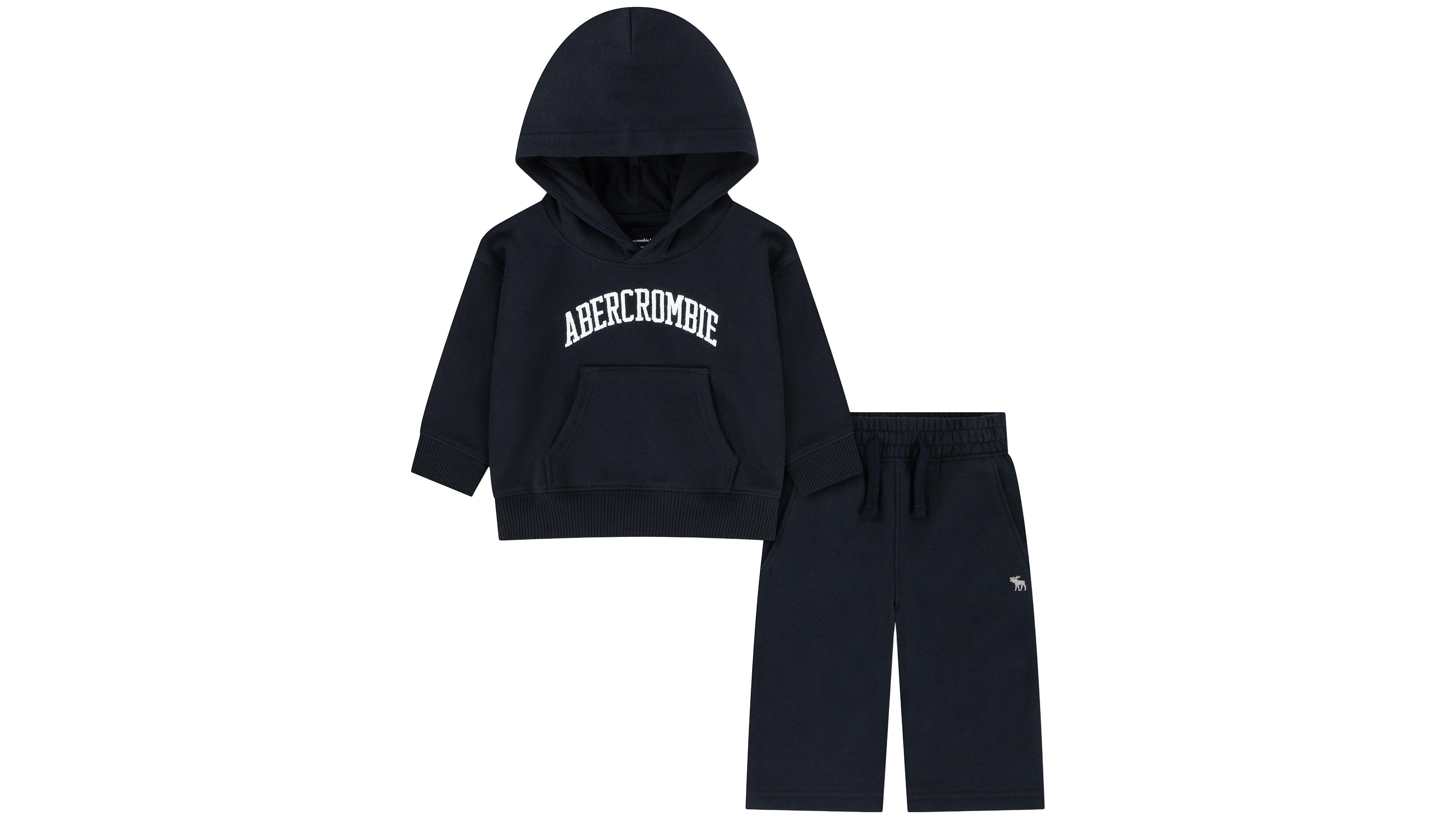 abercrombie kids Baby Boys' Hooded Fleece Kangaroo-Pocket Hoodie Sweatshirt and Shorts, 2-Piece Set