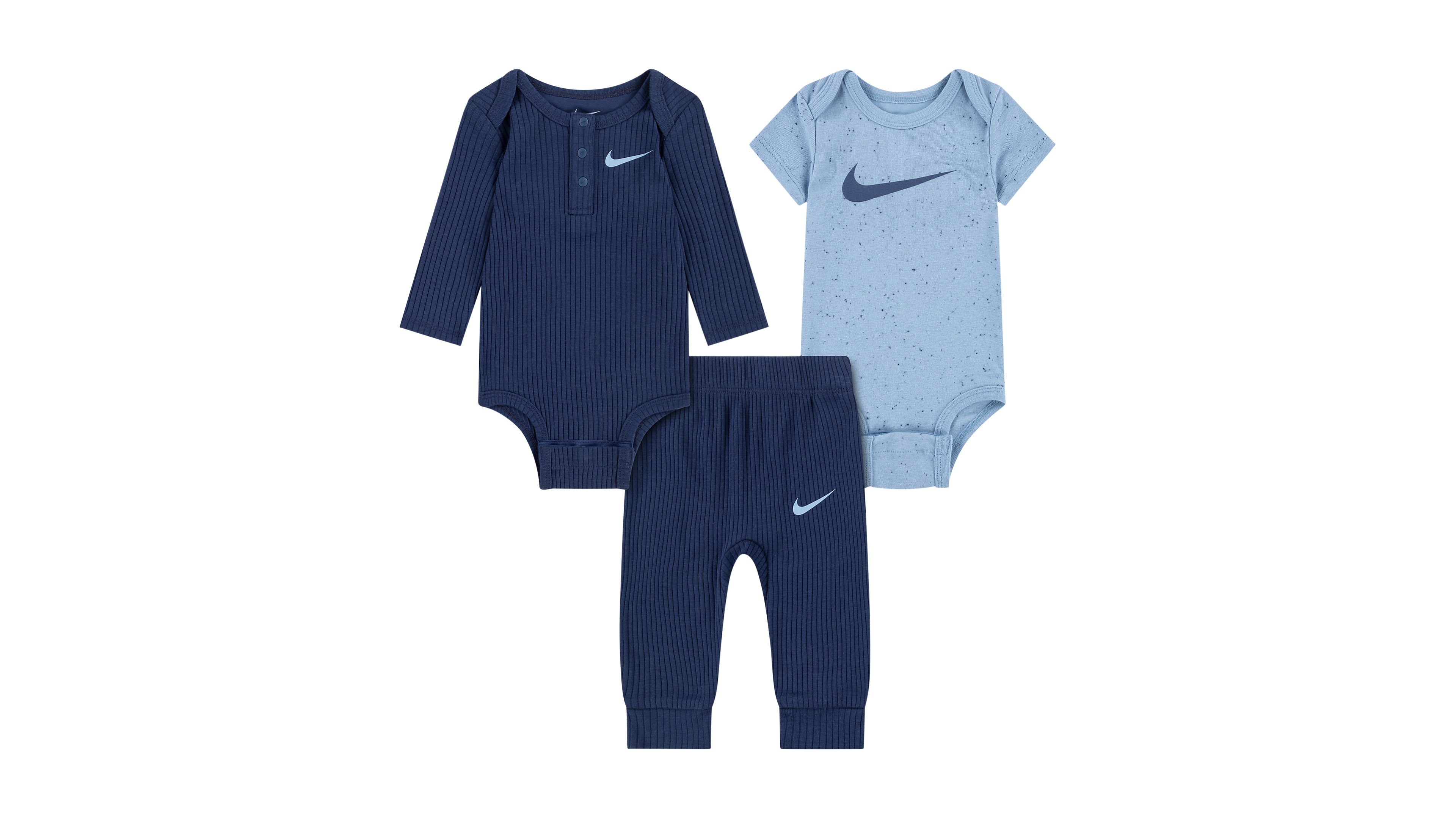 Nike Baby Boys' Readyset Ribbed Bodysuits and Pants, 3-Piece Set