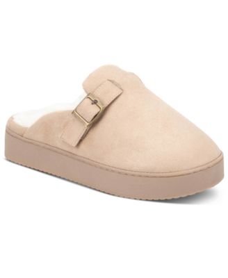 Women's Microsuede Platform Clog Slippers