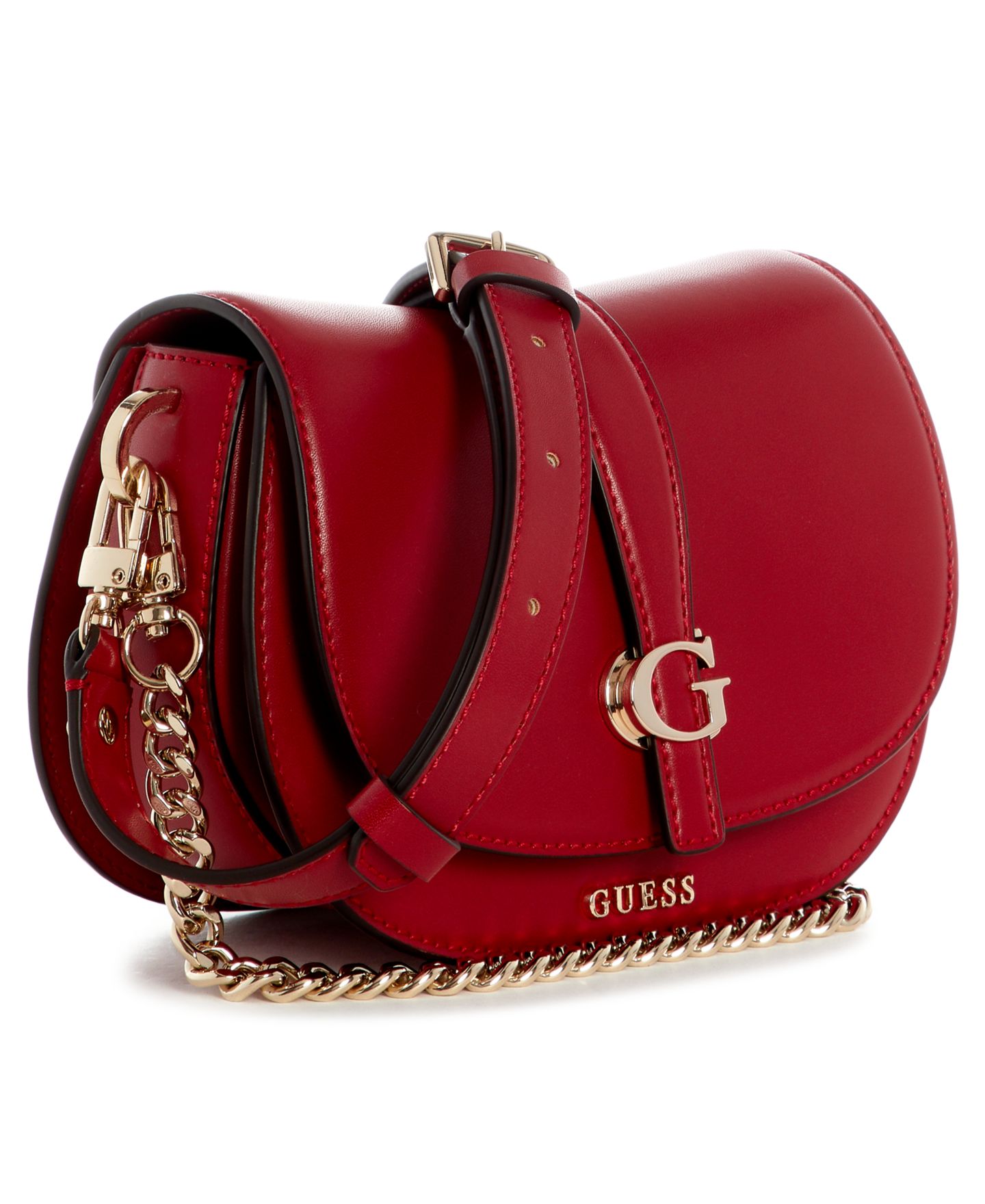 Сумка через плечо Guess Carrie Mini с клапаном, цвет: Тёмный вишнёвый — фото 3
