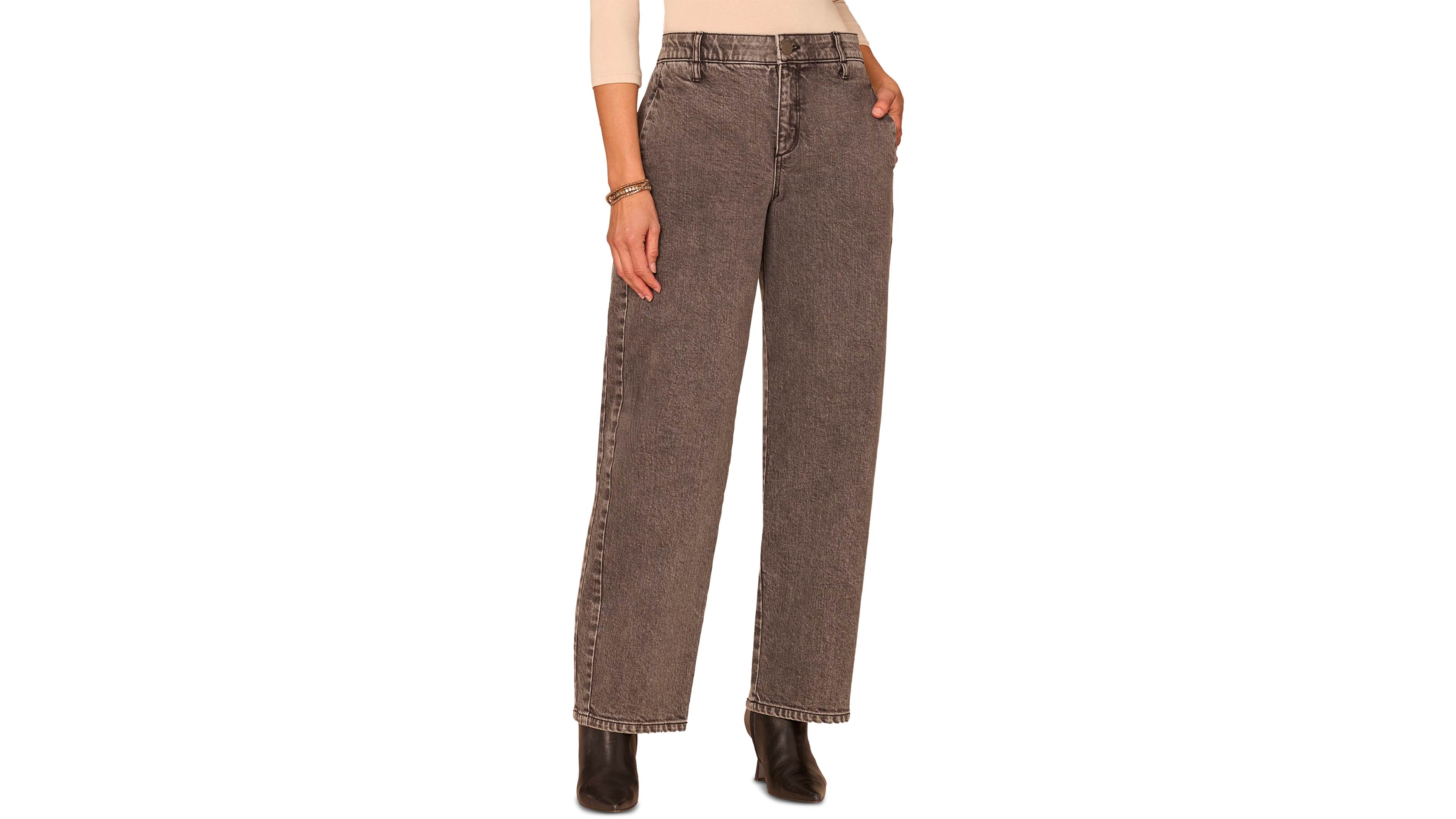 Democracy Petite Absolution High-Waist Barrel-Leg Jeans