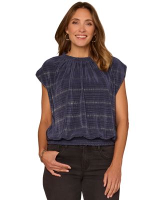 Petite Extended Cap Sleeve Crewneck Top