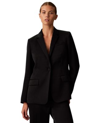 Women's Slim-Fit Notch-Collar Satin Blazer