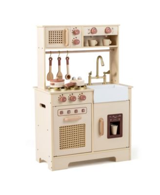 Wooden Kids' Play Kitchen with Lights and Sounds, Ages 3+