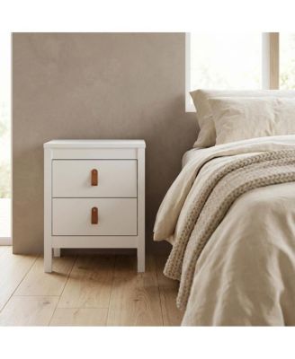 Nightstand with Two Spacious Drawers for Bedroom Storage