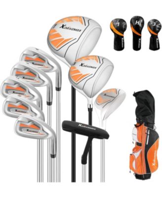 10-Piece Golf Club Set for Women, Right-Handed Clubs with Stand Bag, Orange