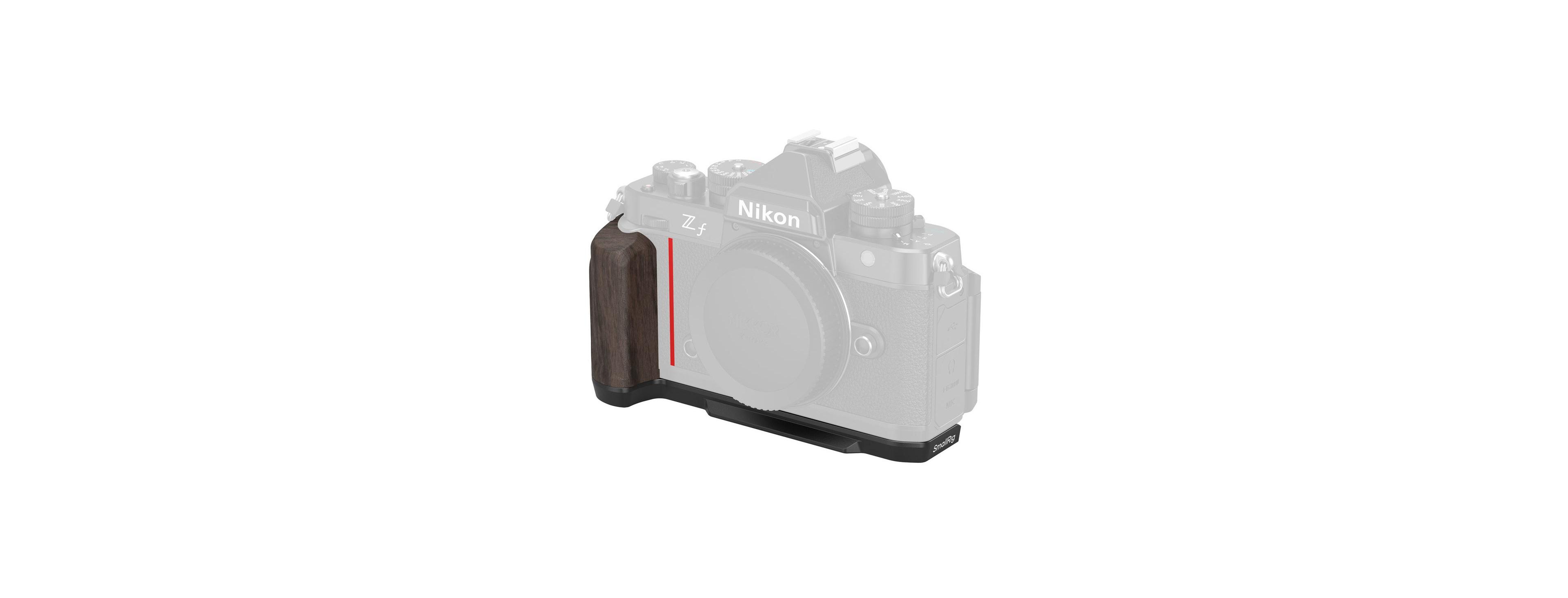 SmallRig L-Shape Mount Plate with Wooden Handle 4801 Arca-Swiss Quick-Release for Nikon Z f