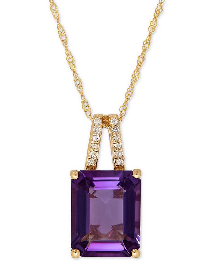 Macy's Amethyst (2-9/10 ct. t.w.) and Diamond Accent Pendant Necklace ...
