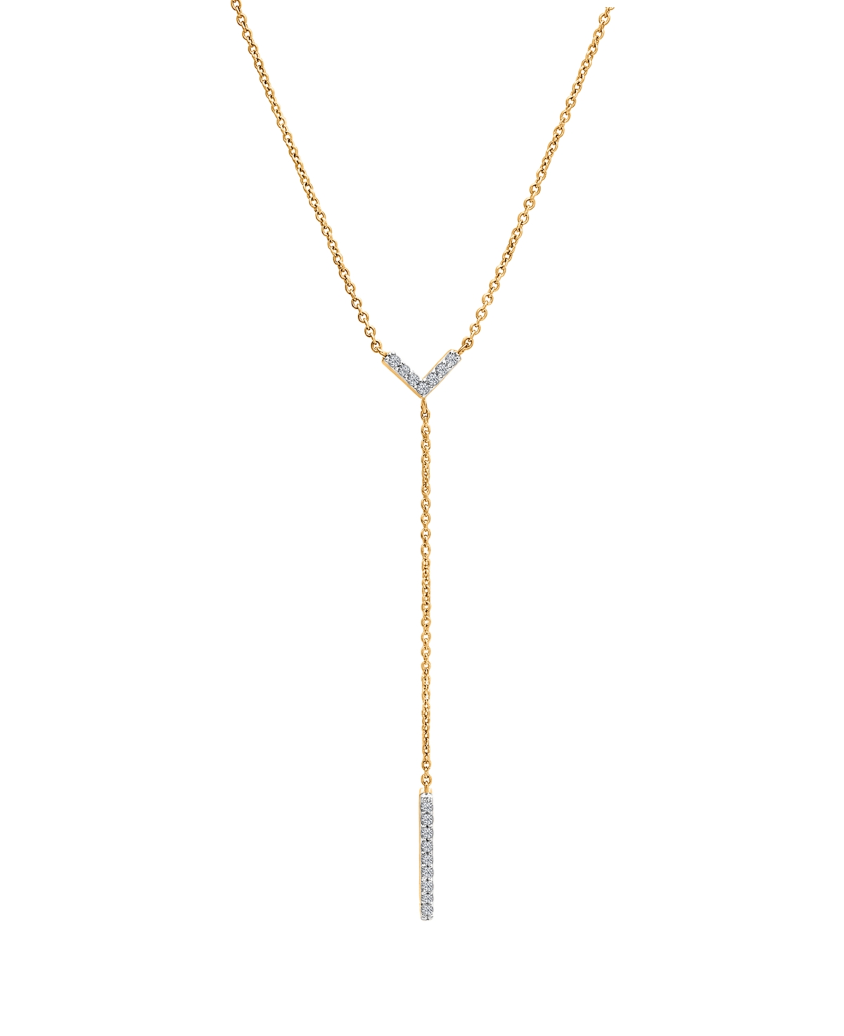 Esme Diamond Y-Neck Cable Chain Necklace (1/10 ct. t.w.) in 10k Yellow Gold