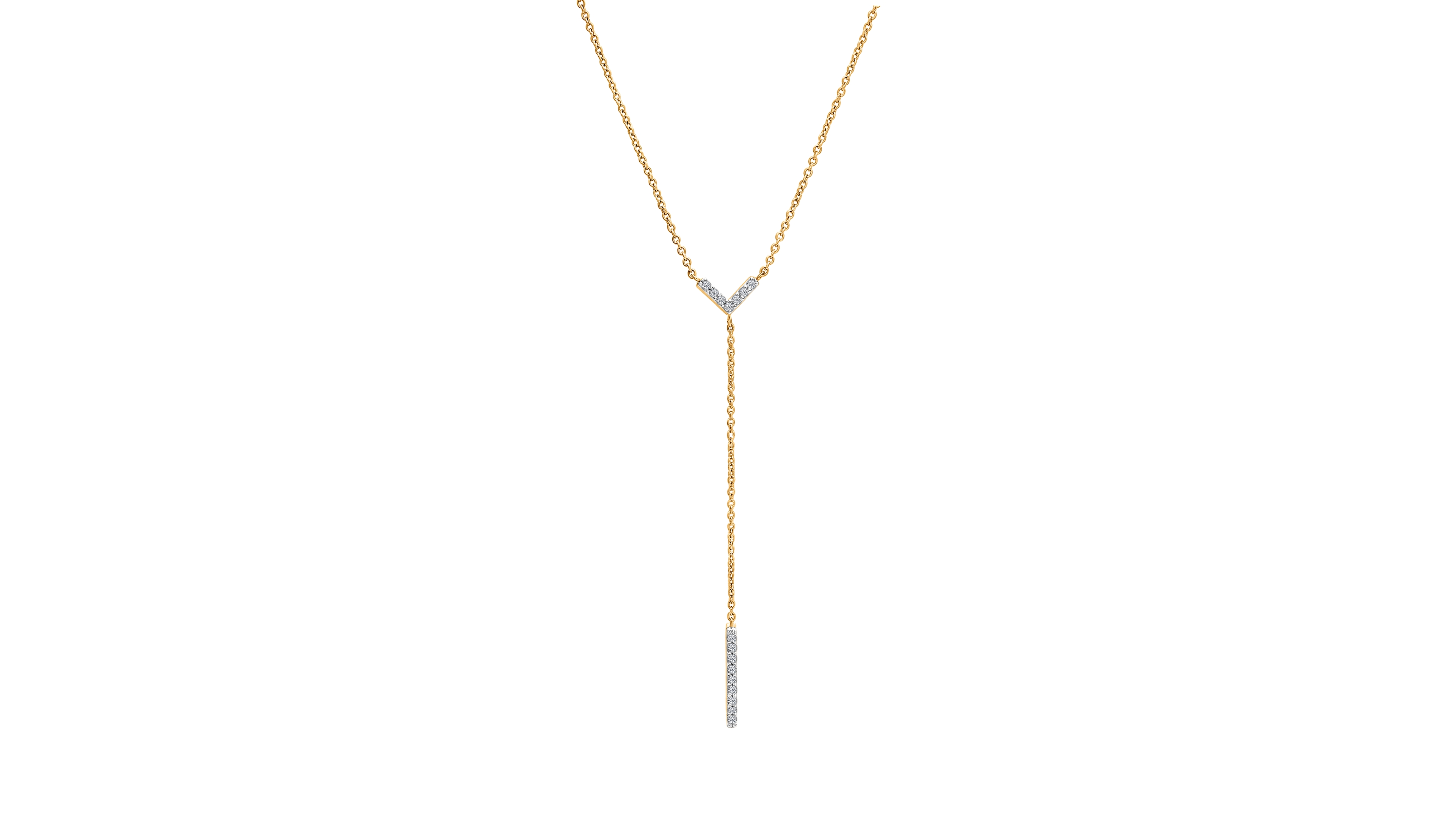 Esme Diamond Y-Neck Cable Chain Necklace (1/10 ct. t.w.) in 10k Yellow Gold