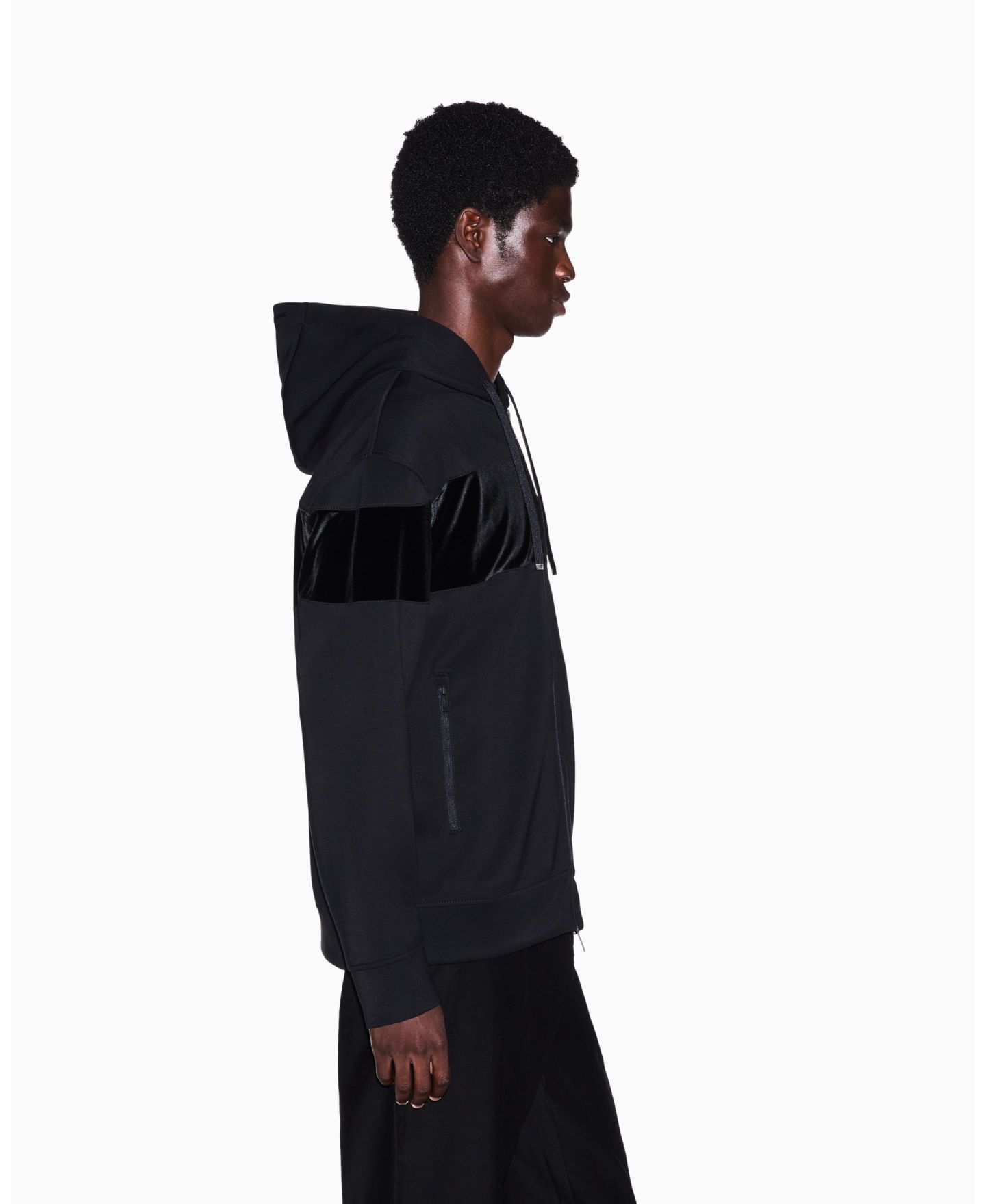 Мужское худи A|X Armani Exchange Colorblock Full-Zip, цвет: Чёрный — фото 5