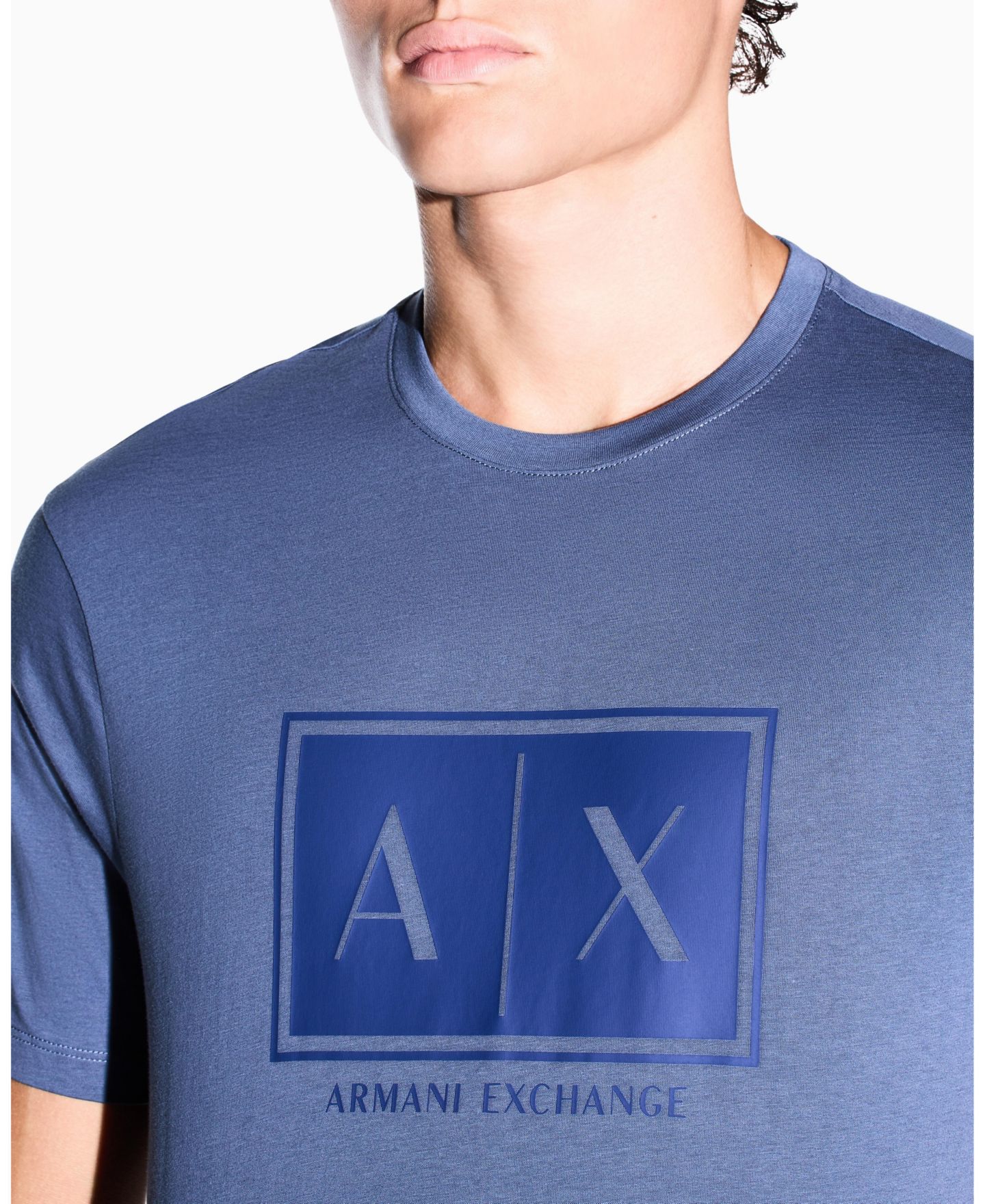 Мужская футболка A|X Armani Exchange Box Logo, цвет: Alloy — фото 27