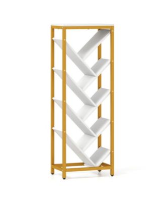 9-Tier Tree-Shaped Bookcase with a Heavy-Duty Metal Frame