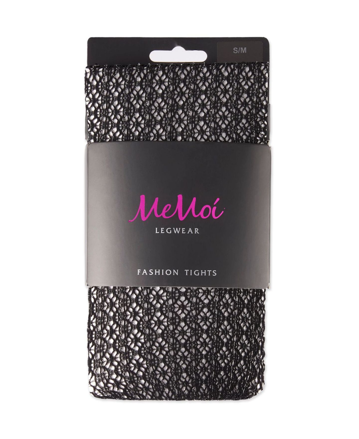 Женские колготки MeMoi Crochet Lurex 20 Denier Tights, цвет: Чёрный / Серебряный — фото 3