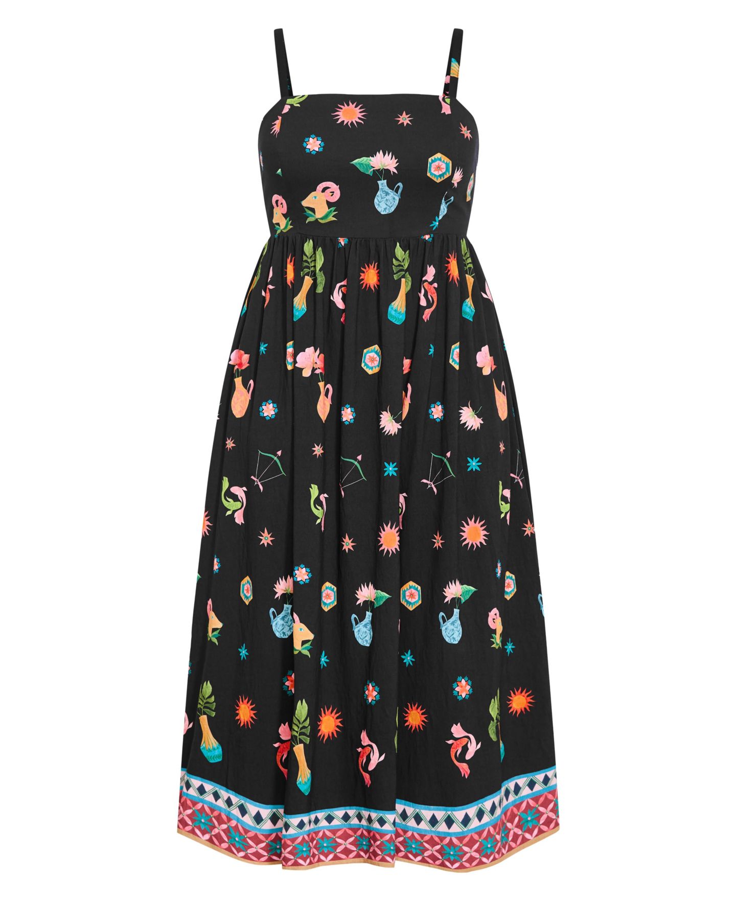 Женское платье CITY CHIC Plus Size Layla Square Neck A-Line Midi, цвет: Чёрный — фото 5
