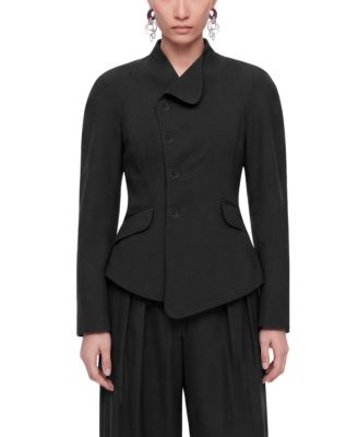 Women's Double-Breasted Stand Collar Peplum Jacket