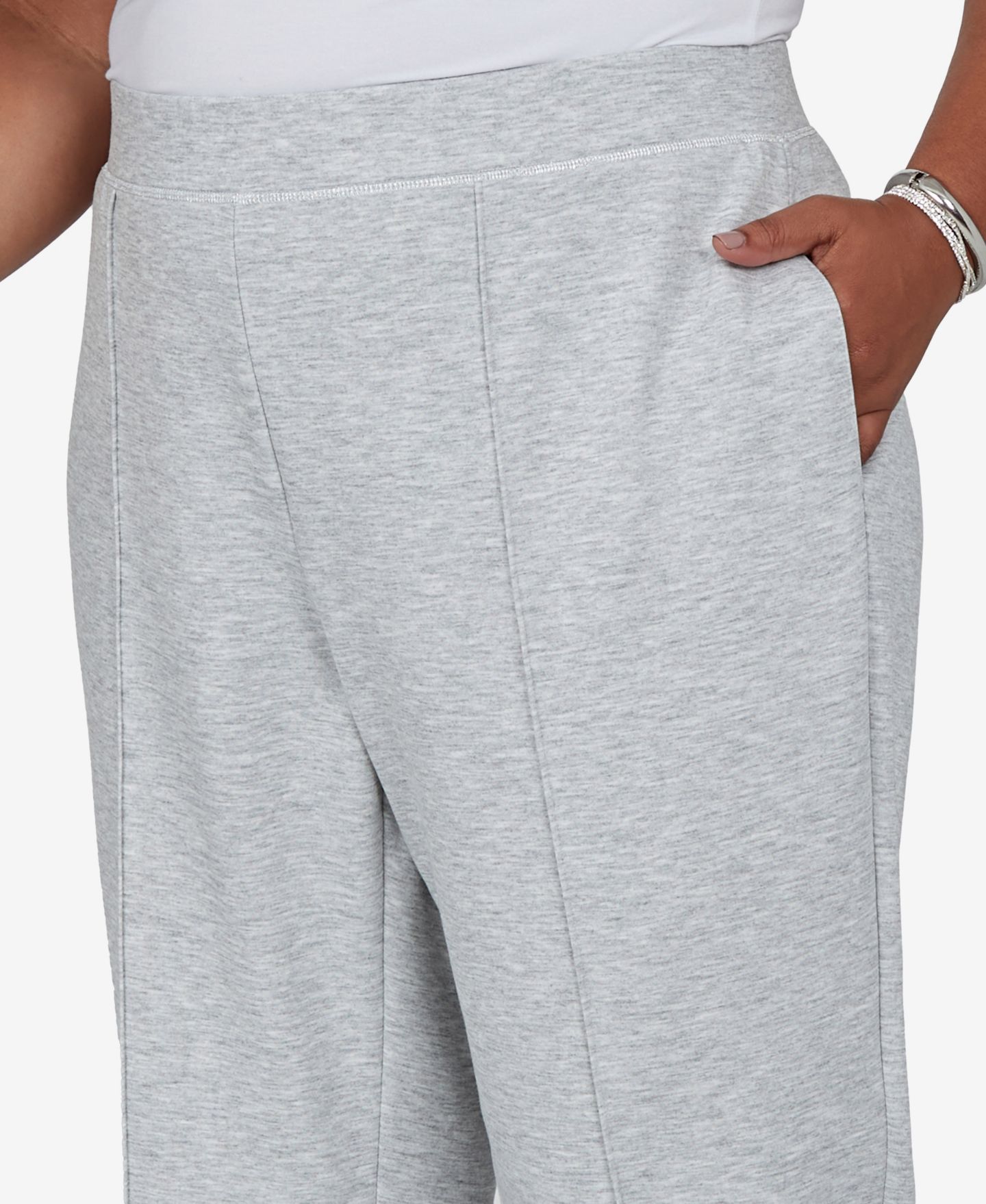 Женские брюки Alfred Dunner Plus Size Wide-Leg Pull-On, цвет: Granite — фото 4