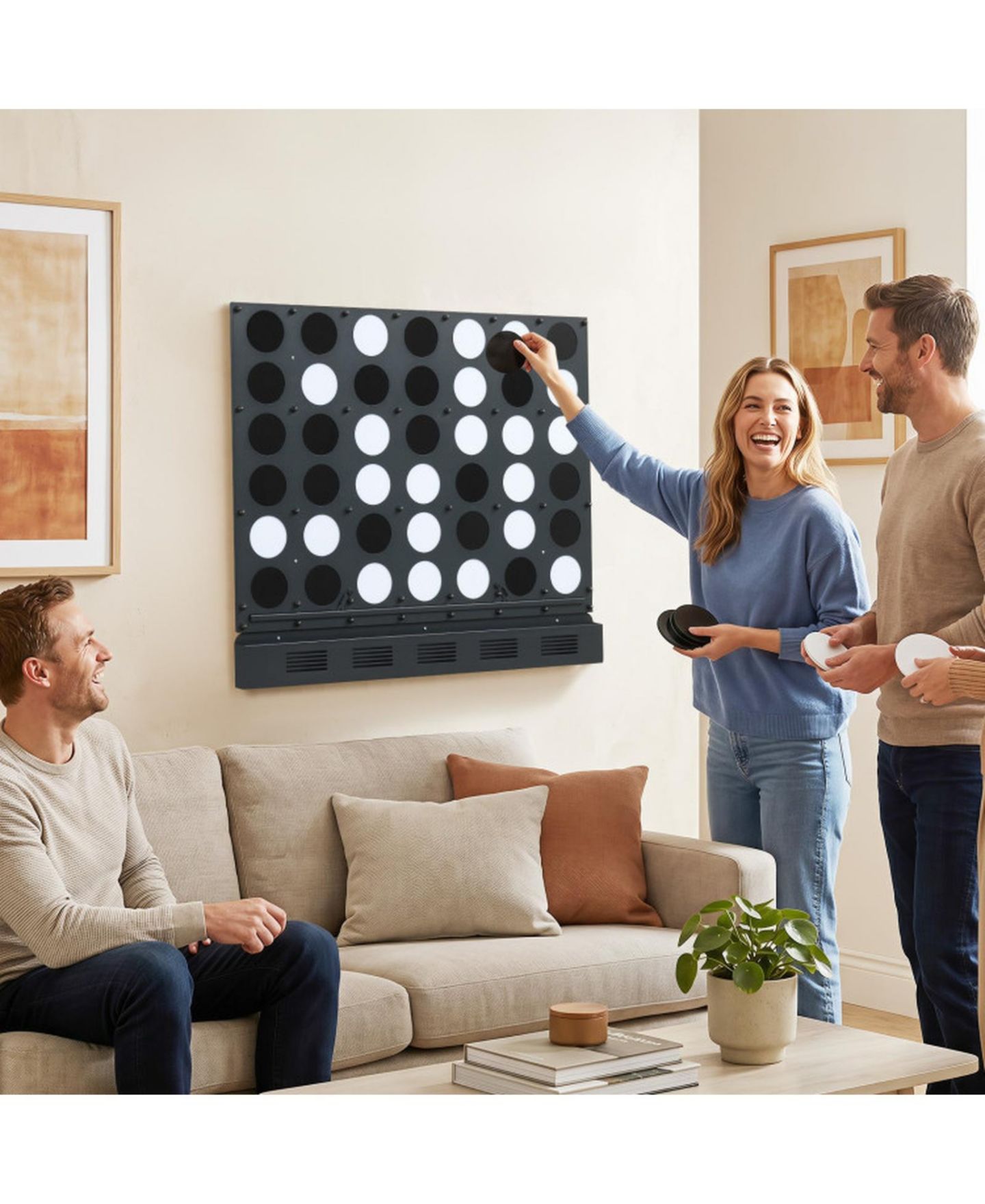 Настенная настольная игра Hongge Connect 4 для двух игроков, от 3 лет, цвет: Чёрный / Прозрачный — фото 2