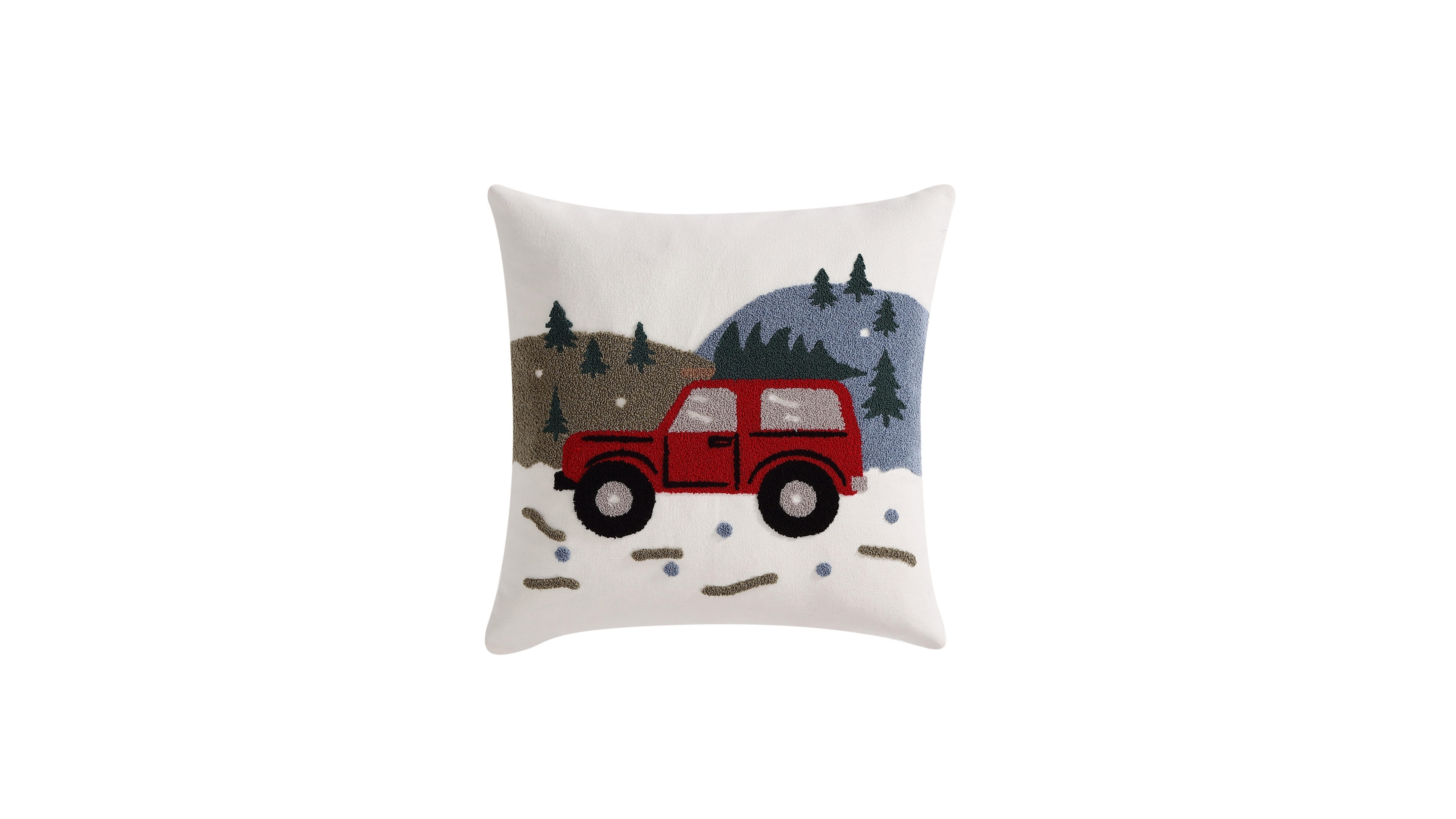 Eddie Bauer Holiday Truck Tree Decorative Pillow, 20" X 20"