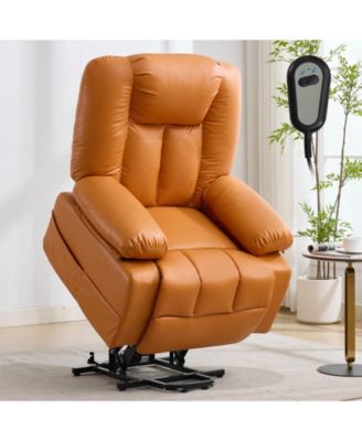 Power Lift Recliner Chair With Massage and Heating, 8-Point, Lumbar Heat, Padded Headrest, Armrests, USB, Side Storage Pockets For Living Room Bedroom
