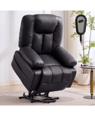 Power Lift Recliner Chair With Massage and Heating, 8-Point, Lumbar Heat, Padded Headrest, Armrests, USB, Side Storage Pockets For Living Room Bedroom