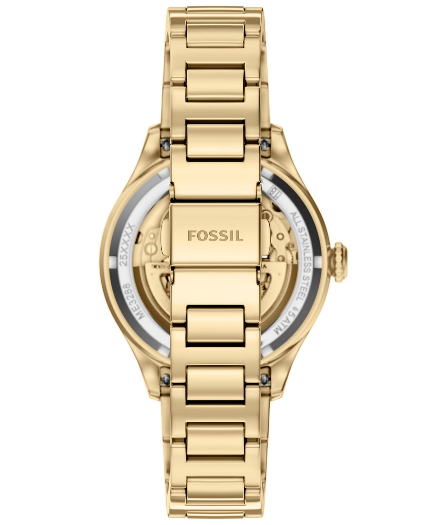 Женские часы Fossil Automatic Water-Resistant Gold Stainless Steel Bracelet Watch 36mm — фото 2