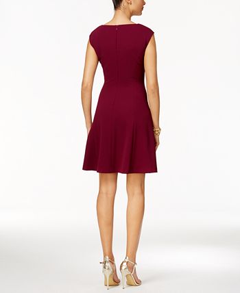 Robe Cocktail SANDRA DARREN Taille 10P - Ivoire & Noir - Neuve Sans étiquettes