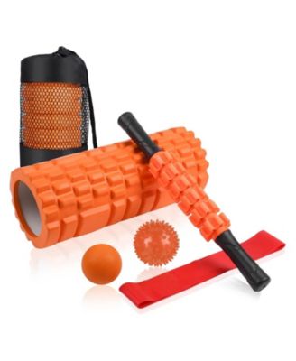 6 In 1 Deep Tissue Muscle Massage Set with Stretching Band and Storage Bag for Yoga Fitness