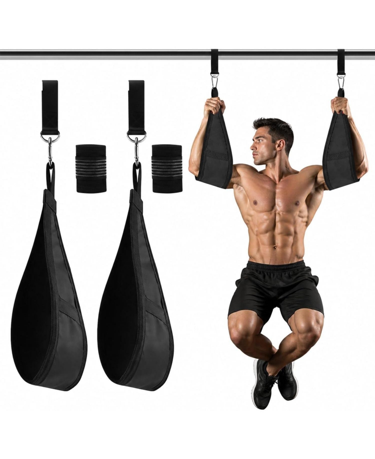 Sportneer Adjustable Hanging Ab Straps With Wrist Wraps For Core Training