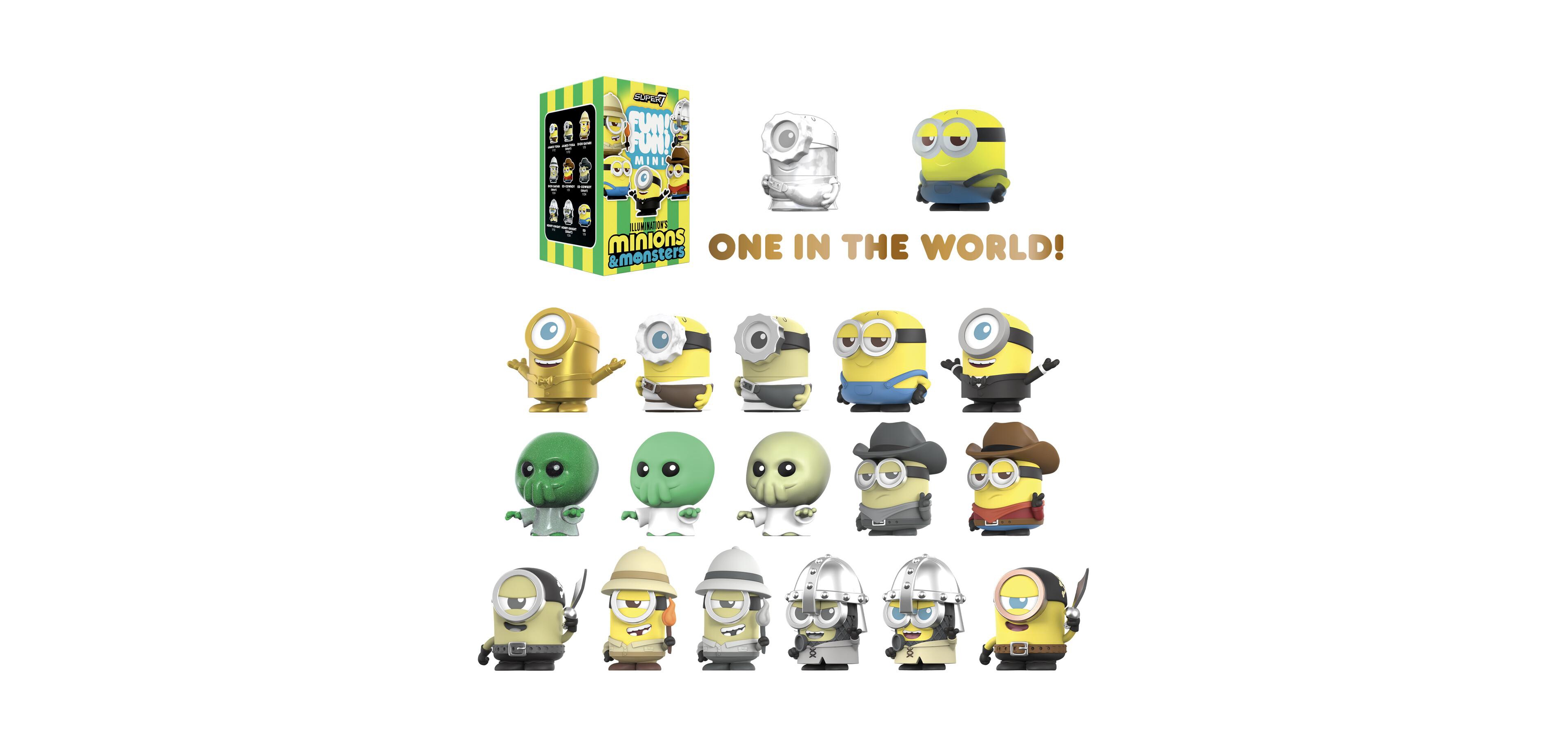 Super7 Minions Fun! Fun! Mini Officially Licensed Blind Box Action Figure, 9-Piece Set, Ages 14+
