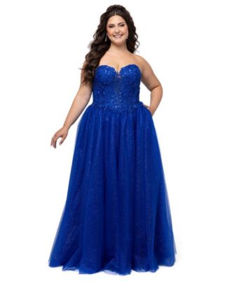 Plus Size The Night is Young Sparkle Sweetheart Ball Gown