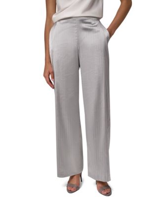 Women's Wide-Leg Pull-On Metallic Satin Pants